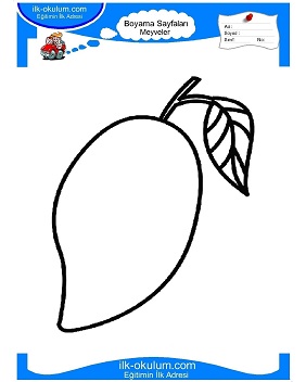 Çocuklar İçin Mango Boyama Sayfaları 